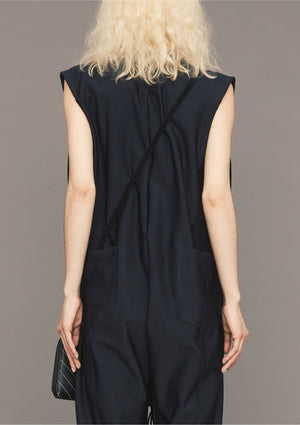 JUMPSUIT SLEEVELESS - JACQUARD STRETCH dark blue - BERENIK