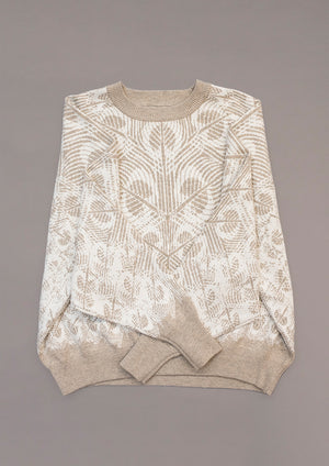 SWEATER OVERSIZED - KNIT PEACOCK beige - BERENIK