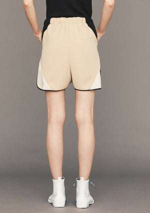 SHORTS - PATCHWORK beige/black/white - BERENIK