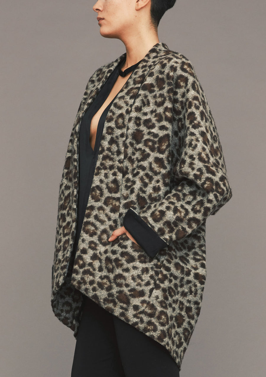 CARDIGAN - WOOL animal print - BERENIK