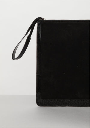 LAPTOP CASE- LEATHER- BLACK - BERENIK