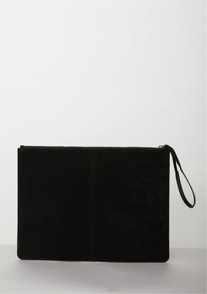 LAPTOP CASE- LEATHER- BLACK - BERENIK