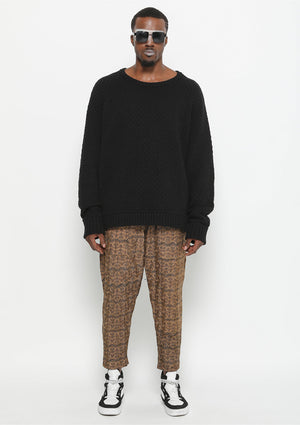 SWEATER OVERSIZE - KNIT PEARL black - BERENIK