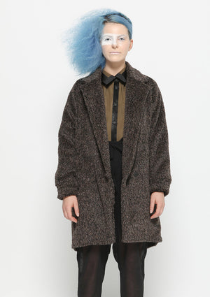 COAT - ALPACA SHAGGY brown/black - BERENIK