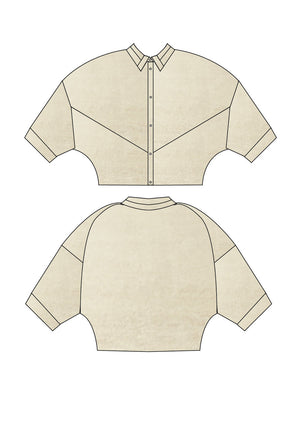 BLOUSE SHORT SLEEVES - creme - BERENIK
