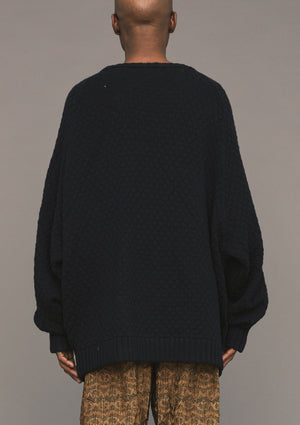 SWEATER OVERSIZE - KNIT PEARL black - BERENIK