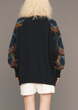 SWEATER OVERSIZED - KNIT PEACOCK color print - BERENIK