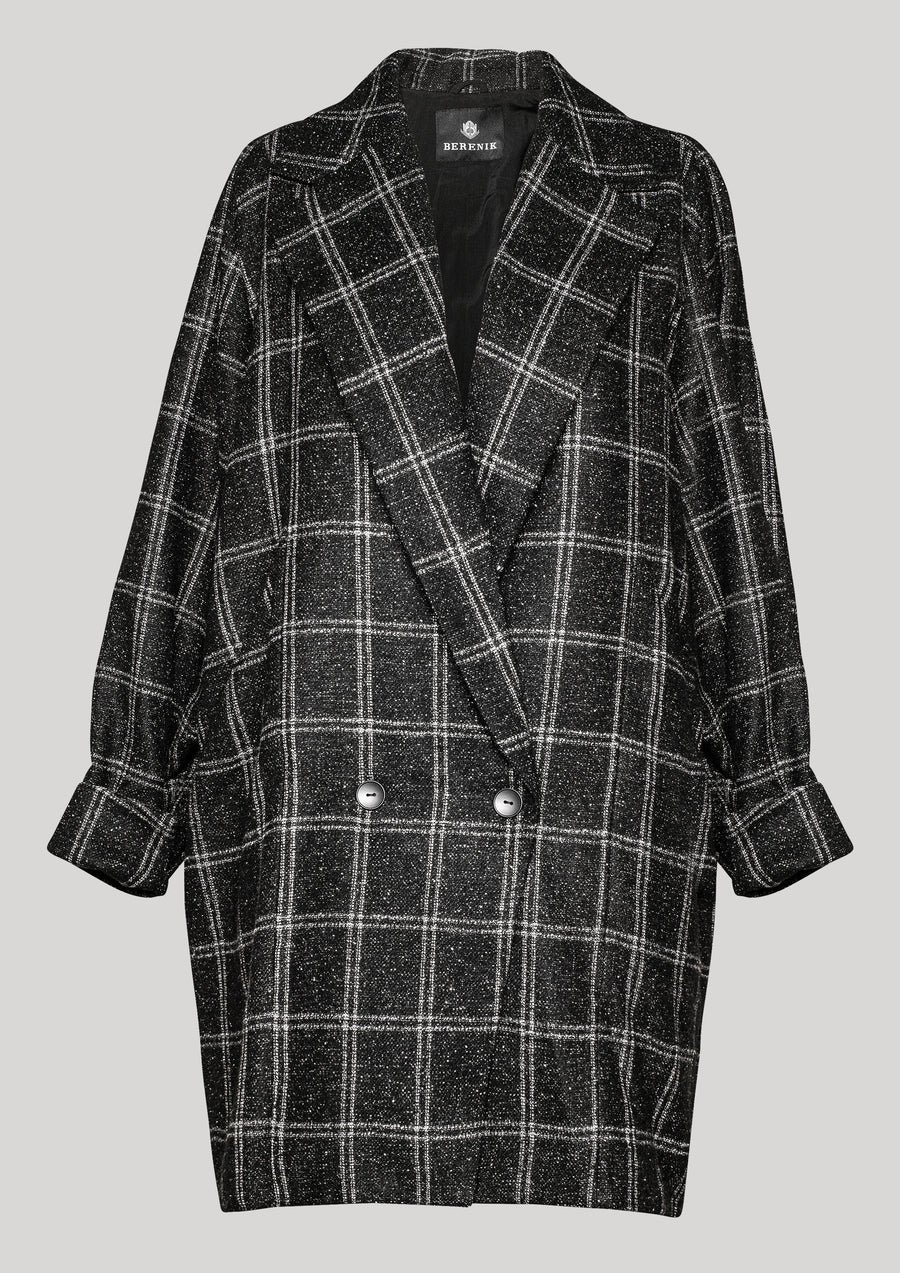 COAT TWEED - black/white - BERENIK