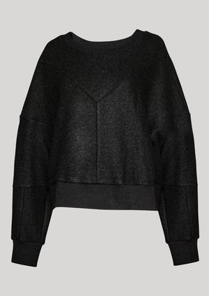 SWEATER PATCHWORK - WOOL BLEND black - BERENIK