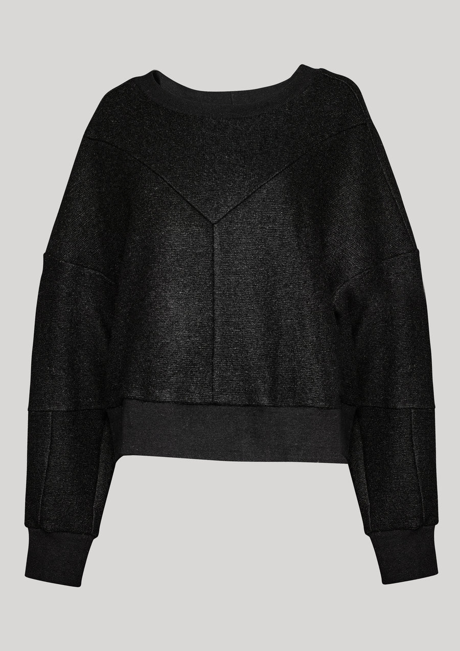 SWEATER PATCHWORK - WOOL BLEND black - BERENIK