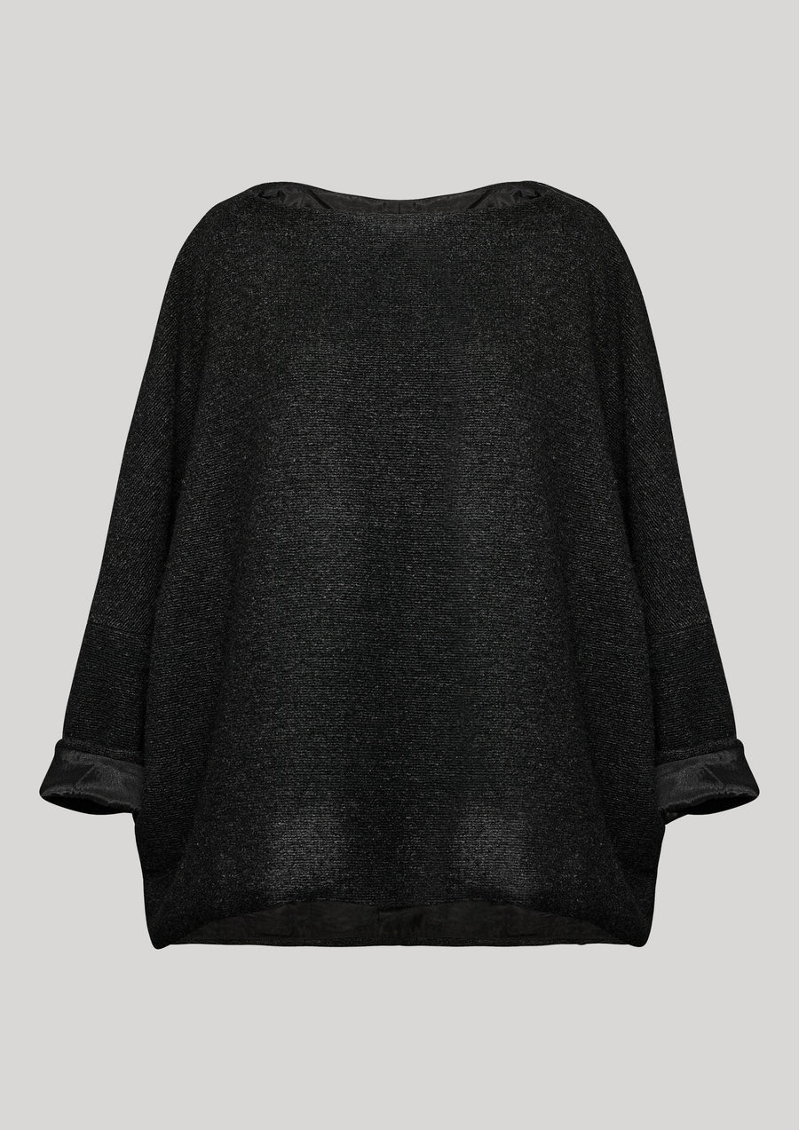 SWEATER POCKETS - WOOL BLEND black - BERENIK