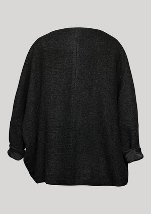 SWEATER POCKETS - WOOL BLEND black - BERENIK