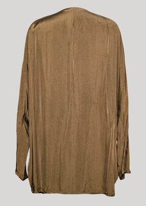 SHIRT ZIP OVERSIZED - SILKY CUPRO khaki - BERENIK