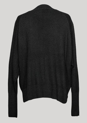 SWEATER - KNIT BIAS RIB black - BERENIK