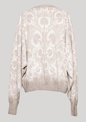 SWEATER OVERSIZED - KNIT PEACOCK beige - BERENIK