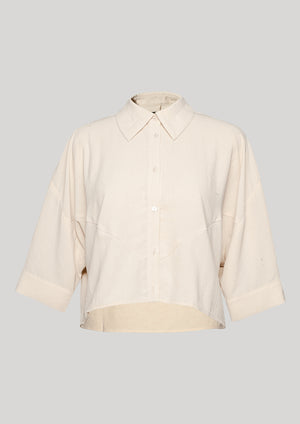 BLOUSE SHORT SLEEVES - creme - BERENIK