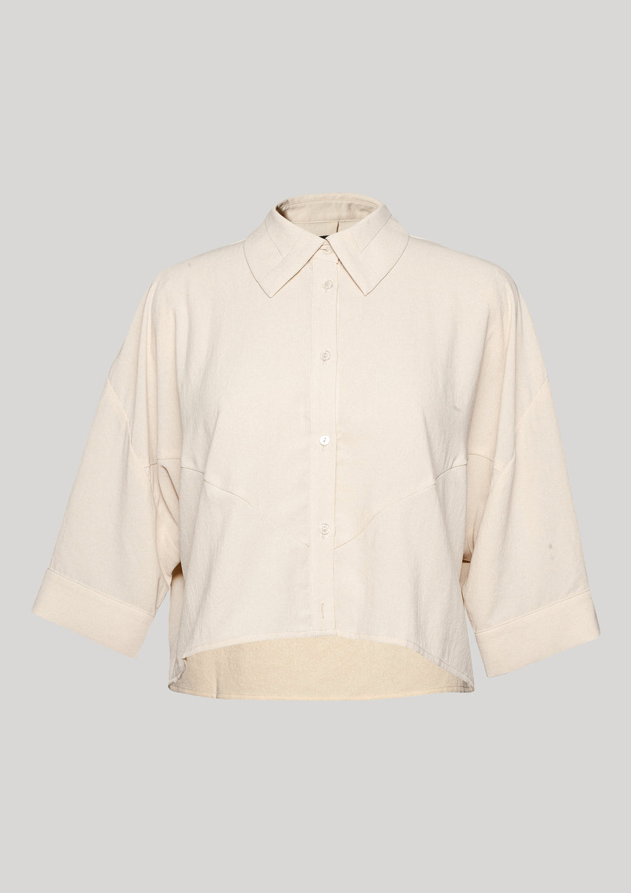 BLOUSE SHORT SLEEVES - creme - BERENIK