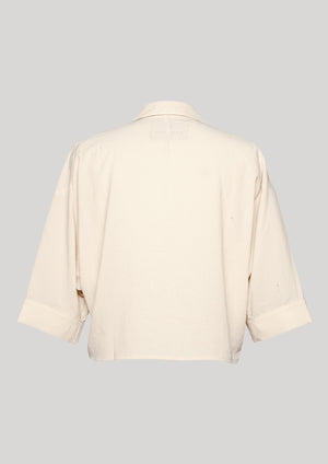 BLOUSE SHORT SLEEVES - creme - BERENIK