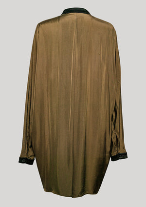 BLOUSE COLLAR - SILKY CUPRO khaki - BERENIK