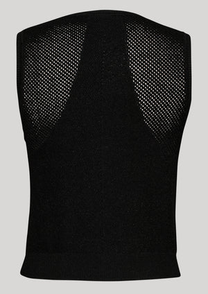 SHIRT SLEEVELESS STRETCH - KNIT black - BERENIK