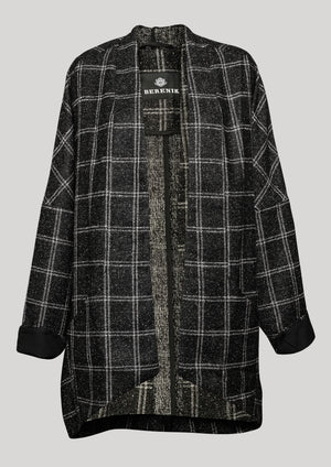 CARDIGAN - TWEED black/white - BERENIK