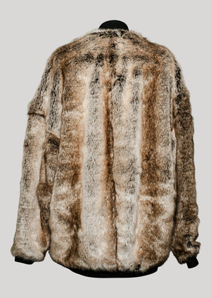 PILOT JACKET - FAUX RACOON black/beige - BERENIK