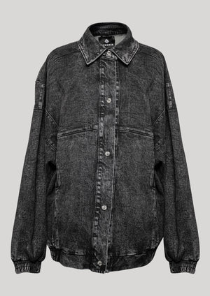 JACKET OVERSIZED - DENIM washed black - BERENIK