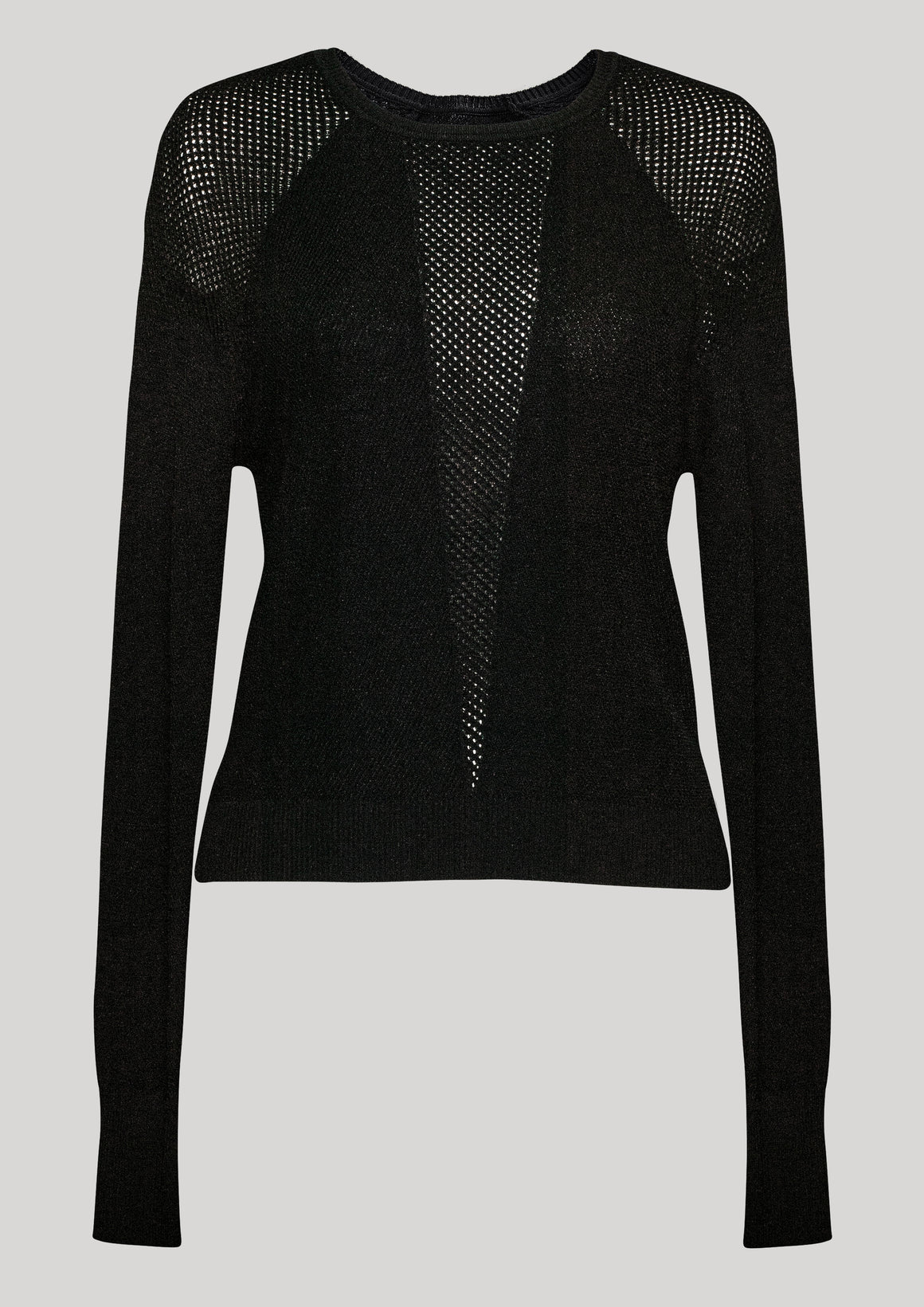 SWEATER LONG SLEEVE - KNIT TRANSPARENT black - BERENIK