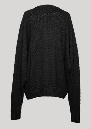 SWEATER OVERSIZE - KNIT PEARL black - BERENIK