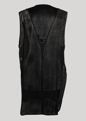 SHIRT - SILKY RAYON SATIN black shiny - BERENIK