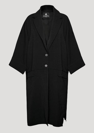 COAT - black crepe - BERENIK