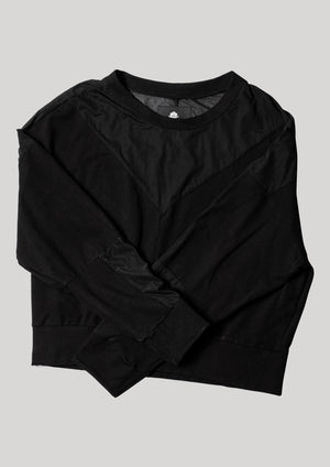 SWEATER PATCHWORK - COTTON JERSEY black transparent/opaque - BERENIK