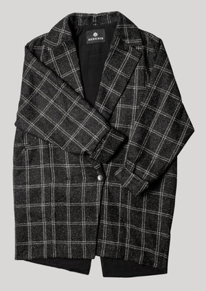 COAT TWEED - black/white - BERENIK