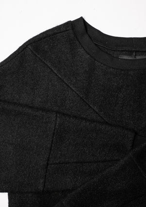 SWEATER PATCHWORK - WOOL BLEND black - BERENIK