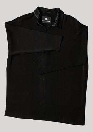 SHIRT COLLAR ZIP - HEAVY DRAPING black - BERENIK