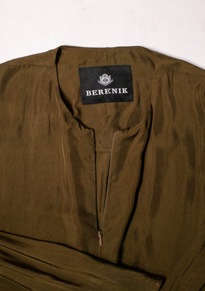 SHIRT ZIP OVERSIZED - SILKY CUPRO khaki - BERENIK