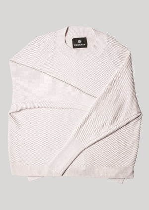 SWEATER - KNIT BIAS RIB ivory - BERENIK
