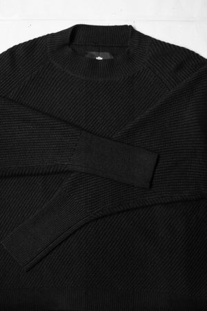 SWEATER - KNIT BIAS RIB black - BERENIK