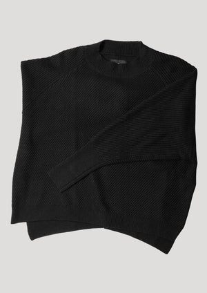 SWEATER - KNIT BIAS RIB black - BERENIK