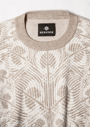 SWEATER OVERSIZED - KNIT PEACOCK beige - BERENIK