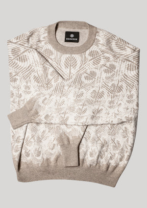 SWEATER OVERSIZED - KNIT PEACOCK beige - BERENIK