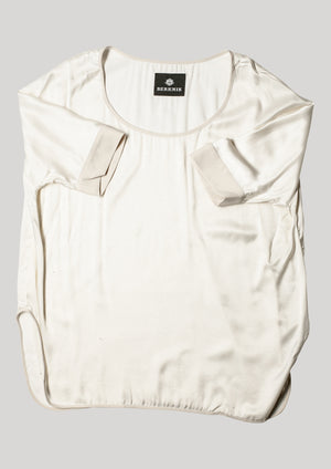 TOP OVERSIZE - SILKY RAYON SATIN white - BERENIK