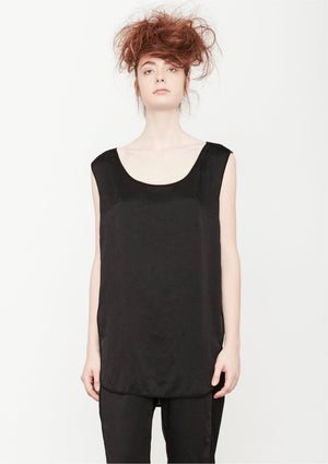 SHIRT SLEEVELESS BLACK SHINY/MESH - BERENIK