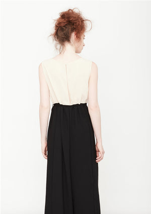 JUMPSUIT WIDE - black/creme - BERENIK