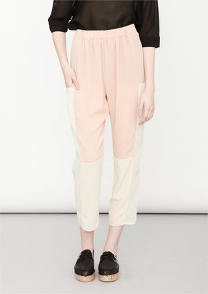 PANTS LOOSE ELASTIC PEACH/CREME/MESH - BERENIK