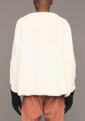 SWEATER POCKETS - SOFT FAUX FUR ivory - BERENIK