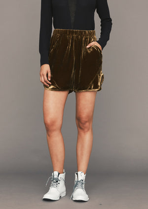 SHORTS - SILK VELVET gold - BERENIK