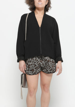 SHORTS - WOOL COATING animal print - BERENIK