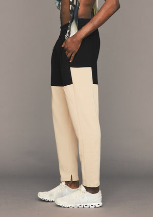 PANTS PATCHWORK - beige/black - BERENIK