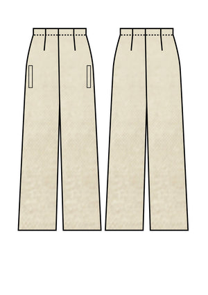 PANTS WIDE ELASTIC - creme - BERENIK